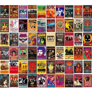 Set of 59 4x6 Retro Replica 70s 80s 90s Band Posters